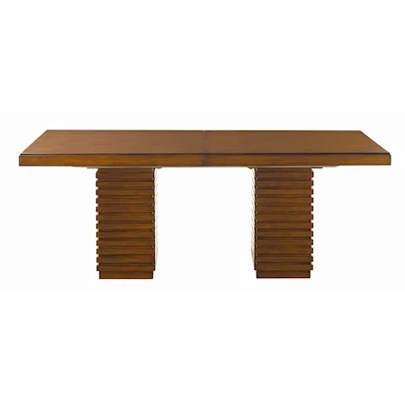 Double Pedestal Peninsula Dining Table